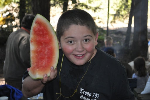 Winner of the watermelon eating contest, adult category: Tyler